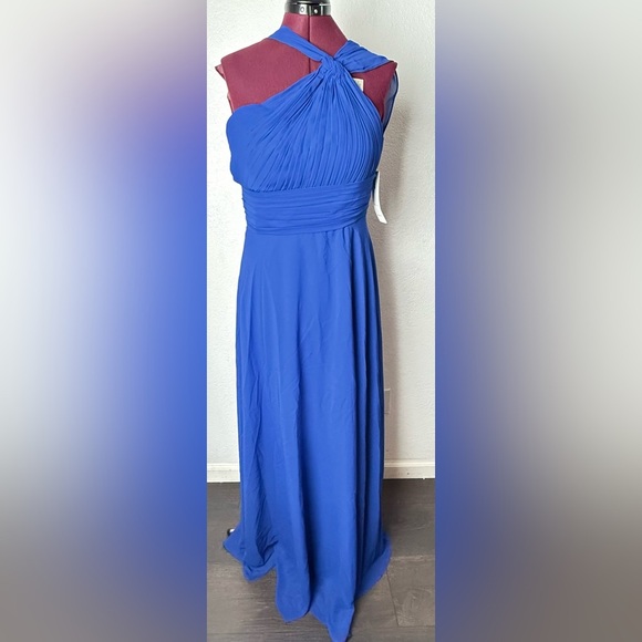 Chic One Shoulder Blue Dress - Picture 6 of 11